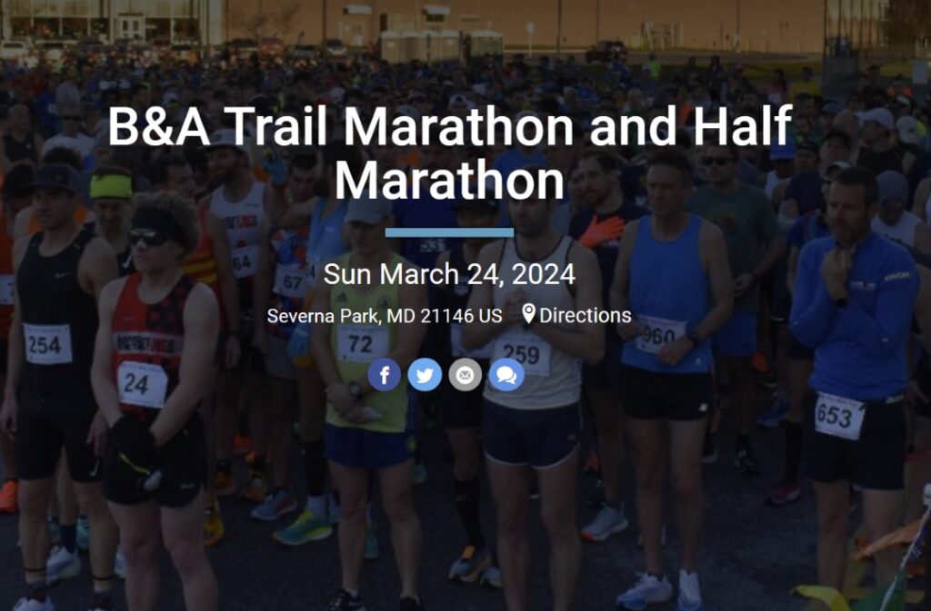 2024 B&A Trail Marathon & Half Marathon Anne ArundelAnnapolis