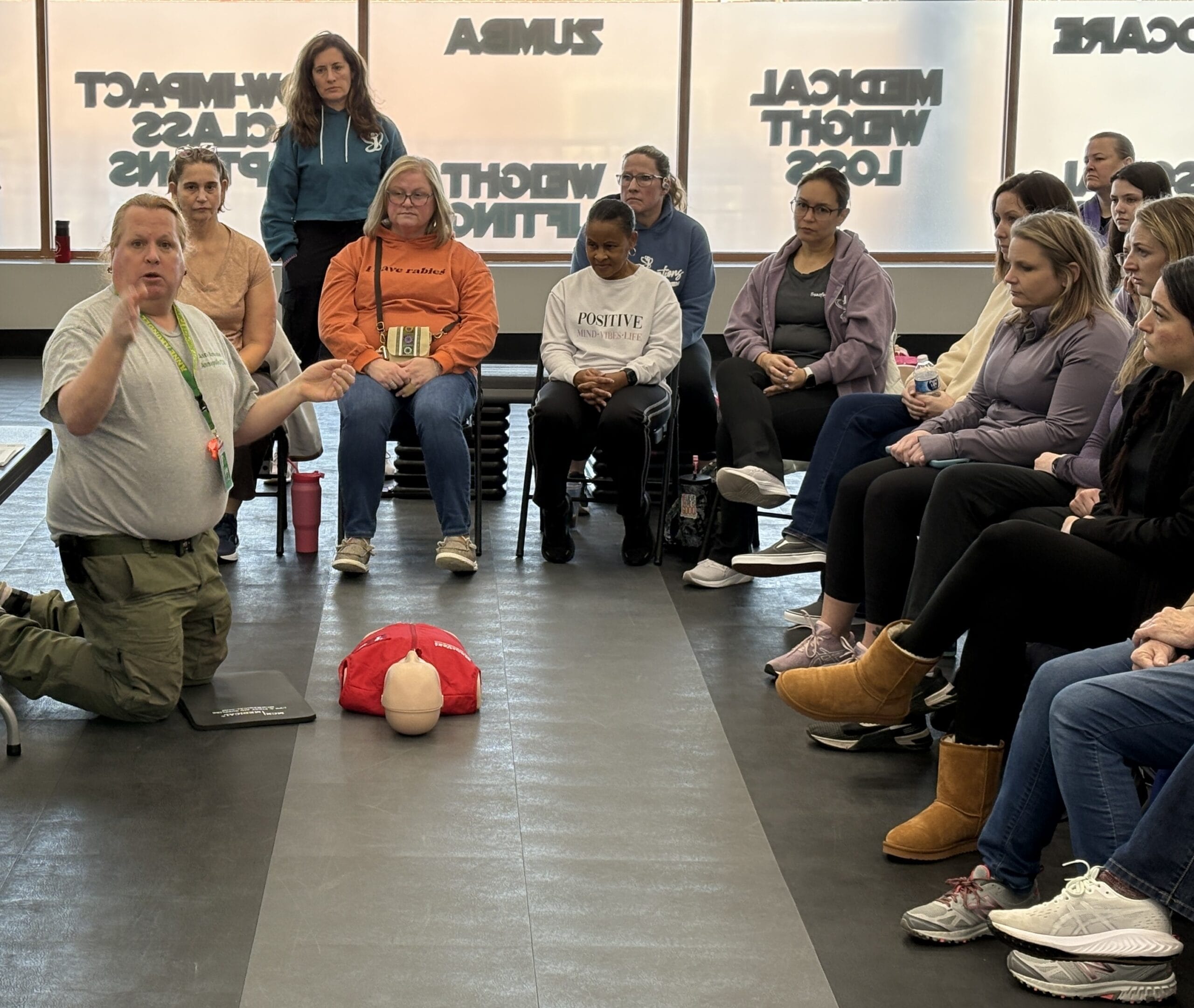 Instructor teaching cpr class